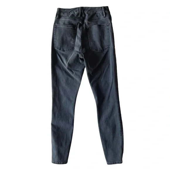 Good American Good Waist Black Distressed Jean6 (28)